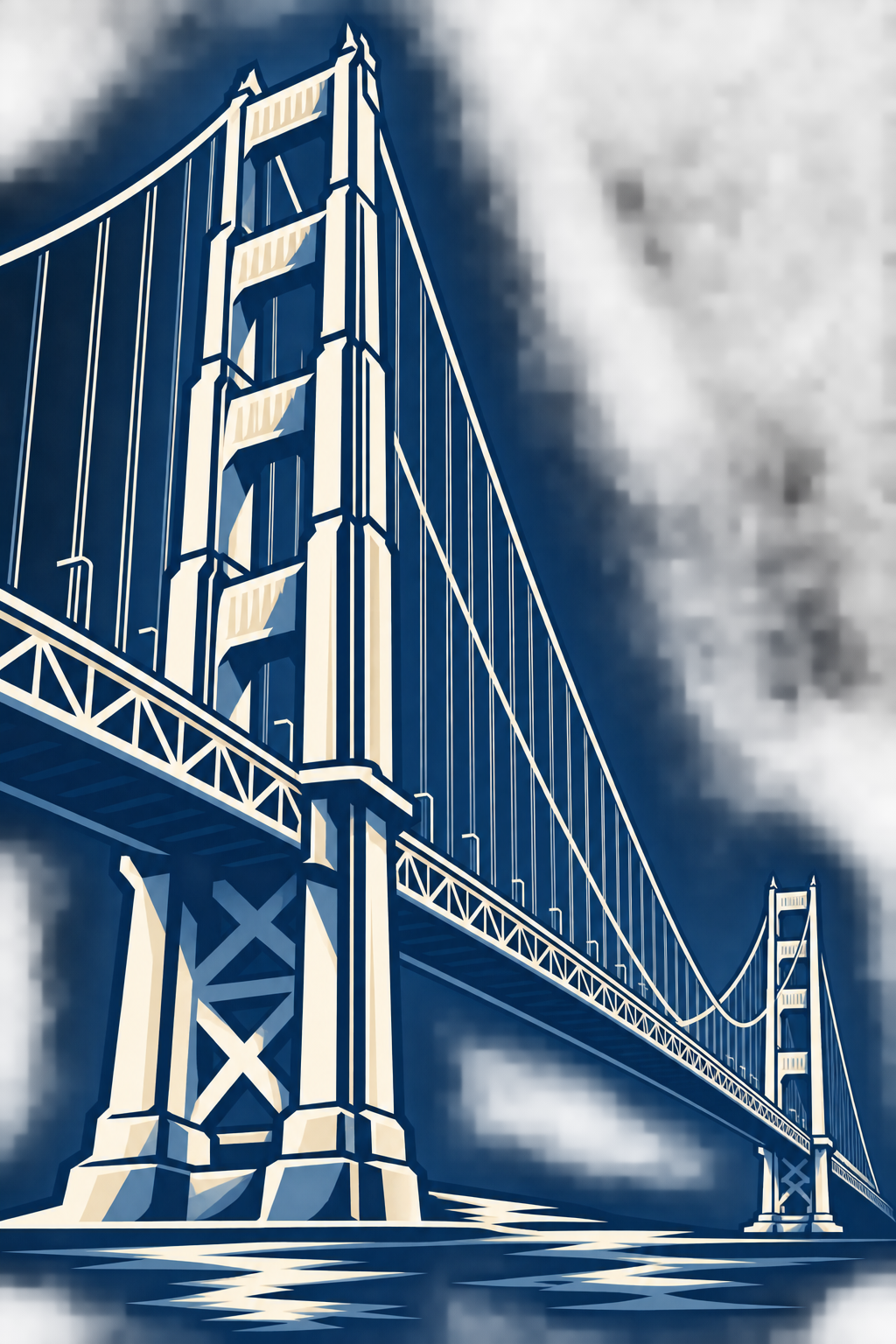 Ilustração da ponte Golden Gate em São Francisco